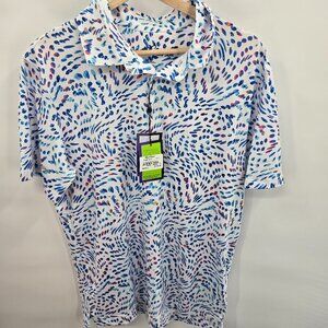 Robert Graham White Color Play Performance Classic Fit Golf Polo Shirt Small